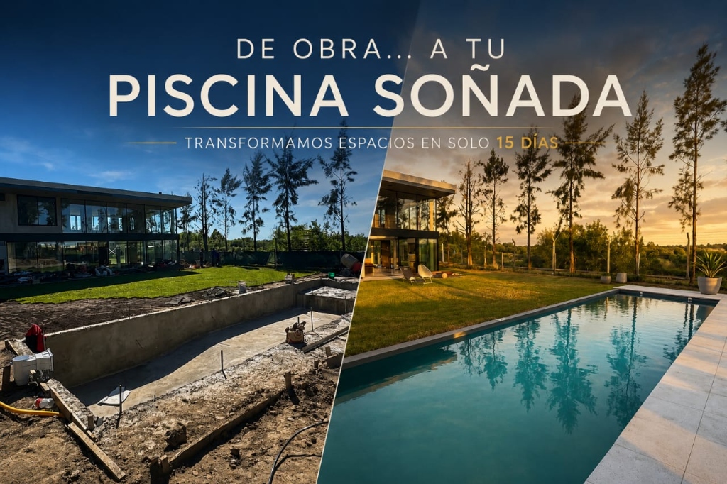 Obra de piscina terminada en 15 días - Blue Design